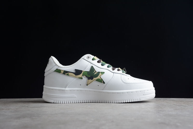 A Bathing Ape Bape Sta Low White ABC Camo Green