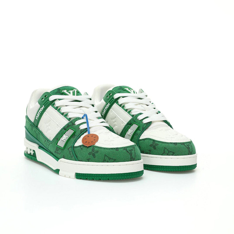 Tênis Louis Vuitton Trainer Branco e Verde